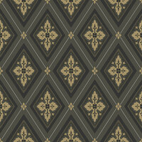 Dutch Wall Decor Swedish Heritage 692-04 Zwart / Goud Behang