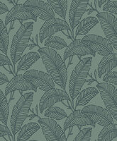 Dutch Wallcoverings Attitude A66401 Blauwgroen Behang