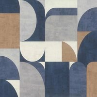 Rasch Symphony - 866544 Blauw Behang