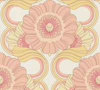 AS Creation Retro Chic - 39530-5 / 395305 Geel - Roze Behang