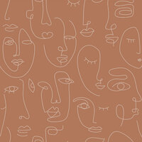 Esta Home Line Art 139375 Terracotta Behang