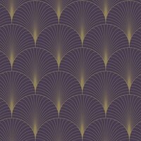 Esta Home Art Deco 139577 Paars Goud Behang