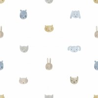 Noordwand Happy 14813 Wit Blauw Grijs Behang