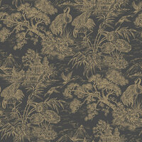 Dutch First Class Arboretum 91701 Zwart / Goud Behang