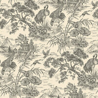 Dutch First Class Arboretum 91703 Zwart / creme Behang