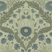 Dutch First Class Midbec Blomstermala 51001 - Blauw / Groen Behang