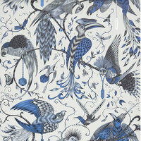 Clarke &amp; Clarke Animalia W0099/01 - Blauw Behang