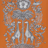 Clarke &amp; Clarke Animalia W0102/02 - Oranje Behang