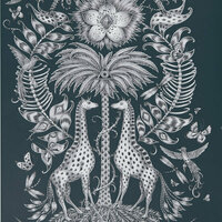 Clarke &amp; Clarke Animalia W0102/06 - Blauw Behang