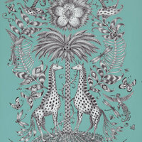 Clarke &amp; Clarke Animalia W0102/08 - Groen Behang