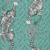 Clarke &amp; Clarke Animalia W0105/05 - Groen Behang