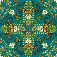 Clarke &amp; Clarke Botanical Wonders W0129/05 - Blauw Behang
