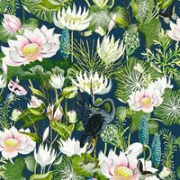 Clarke &amp; Clarke Botanical Wonders W0137/04 - Blauw Behang