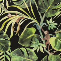 Clarke &amp; Clarke Exotica 2 W0083/01 - Zwart Behang