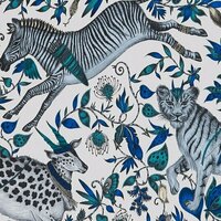 Clarke &amp; Clarke Wilderie W0119/01 - Blauw Behang