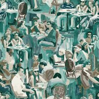 Origin Wallcoverings Wunderkammer 347422 - Blauw / Groen Behang