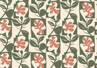 HookedOnWalls Marimekko Volume 07 (incl. Gratis Lijm*) 25947 Groen / Cr&egrave;me / Roze