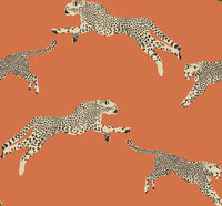 HookedOnWalls Scalamandre (incl. Gratis Lijm*) JV26017 Cr&egrave;me / Zwart - Antraciet / Oranje