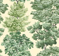 HookedOnWalls Scalamandre (incl. Gratis Lijm*) JV26040 Cr&egrave;me / Groen