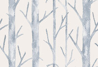 HookedOnWalls Scalamandre (incl. Gratis Lijm*) JV26047 Cr&egrave;me / Blauw