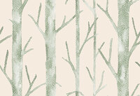 HookedOnWalls Scalamandre (incl. Gratis Lijm*) JV26048 Cr&egrave;me / Groen