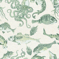 HookedOnWalls Scalamandre (incl. Gratis Lijm*) JV26049 Wit / Groen