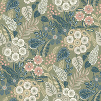 Dutch Wallcoverings Karuna A76603 - Groen / Roze