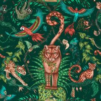 Clarke &amp; Clarke Emma Shipley Mythica Wallcoverings W0213/02 Groen
