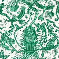 Clarke &amp; Clarke Emma Shipley Mythica Wallcoverings W0213/05 Groen
