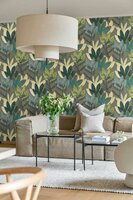 Noordwand Hohenberger Line &amp; Leaf 65800 Blauw