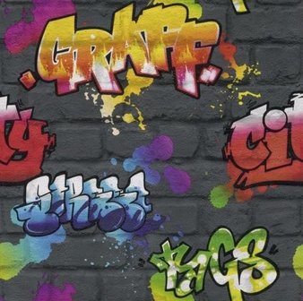 Kids Club 237801 Graffiti behang