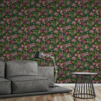 AS Creation Greenery 37280-1 | 372801 - Groen / Roze