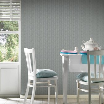 AS Creation New Walls 37393-3 | 373933 Rattan Look Riviera Maison - Blauw / Grijs