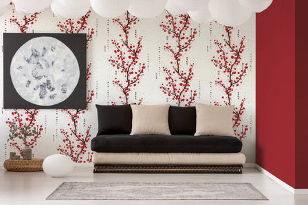 AS Creation Asian Fusion 37469-2 | 374692 - Rood / Zwart