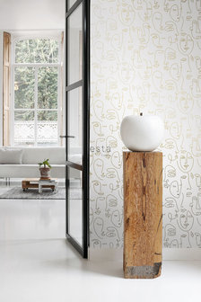 Esta Home Black &amp; White 139146 (With a splash of gold) (*Gratis Lijm Actie) - Wit - Goud