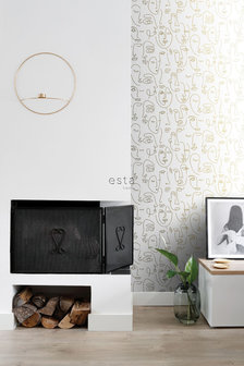 Esta Home Black &amp; White 139146 (With a splash of gold) (*Gratis Lijm Actie) - Wit - Goud