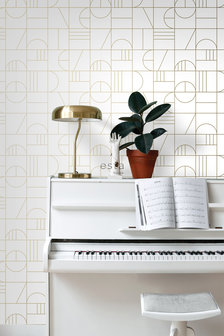 Esta Home Black &amp; White 139141 (With a splash of gold) (*Gratis Lijm Actie) - Wit - Goud