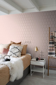 Esta Art Deco 139201 (*Gratis Lijm Actie) - Roze - Goud