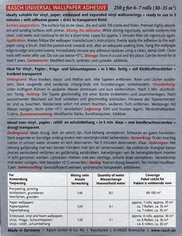 Rasch Papier- en Vinylbehanglijm - 250gr (6 &nbsp; 7 Rollen)