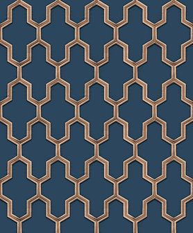 Dutch Wallcoverings Wall Fabric geometric blue  WF121027