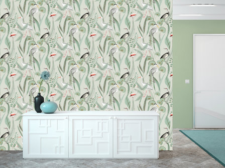 Dutch Wallcoverings Eden Flamingo / Reiger M374-04