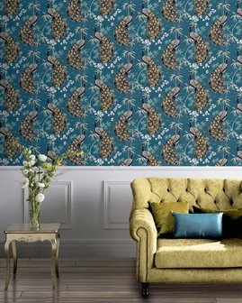 Arthouse Opulent Peacock Teal &amp; Gold 692505
