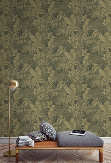 Dutch Wallcoverings Nomad A51302 Groen - goud