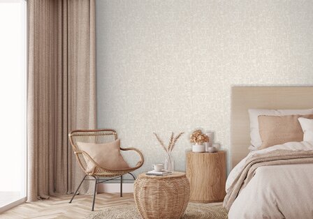 Dutch Wallcoverings Arty M412-07 Beige - wit