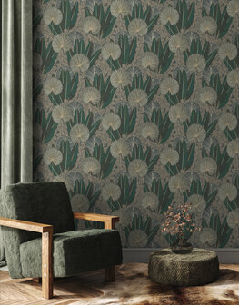 Dutch Wallcoverings Asperia A54701 donkerblauw - groen