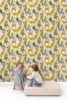 Dutch Wallcoverings Little Kids JS2101 groen - beige / LO2201