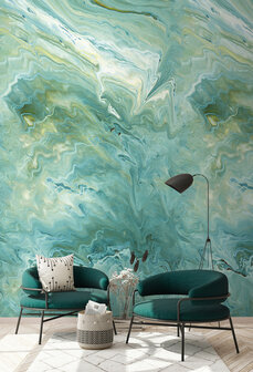 Dutch Wallcoverings One Roll One Motif A54203 Marble groen