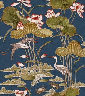 Dutch Wallcoverings Tapestry TP422705 Lotus Pond blauw