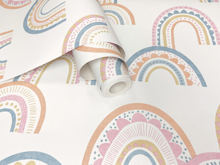 Dutch Wallcoverings Dream Catcher Rainbow Oranje - Roze - Blauw 13282