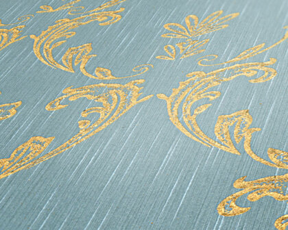 AS Creation AP Finest - 30658-6 - 306586 Goud (Textiel) - Goud / Blauw